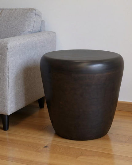 22" Copper Metal Round End Table