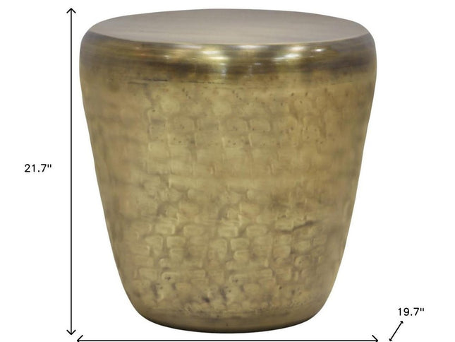 22" Gold Metal Round End Table