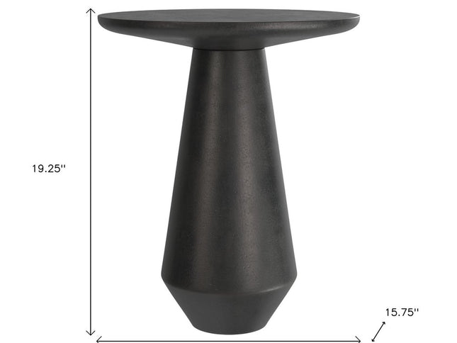 19" Graphite Aluminum Round End Table