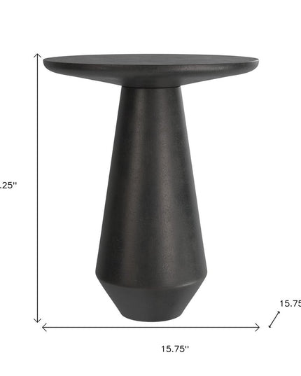 19" Graphite Aluminum Round End Table