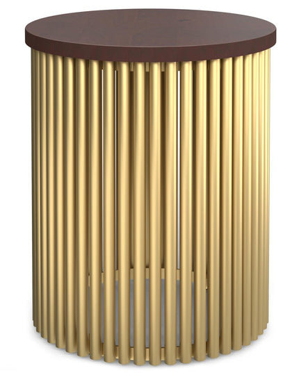 21" Gold Metal Round End Table