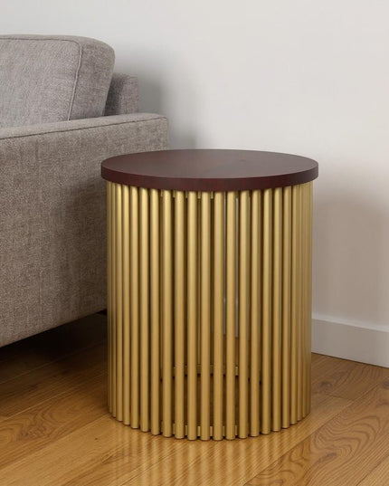 21" Gold Metal Round End Table