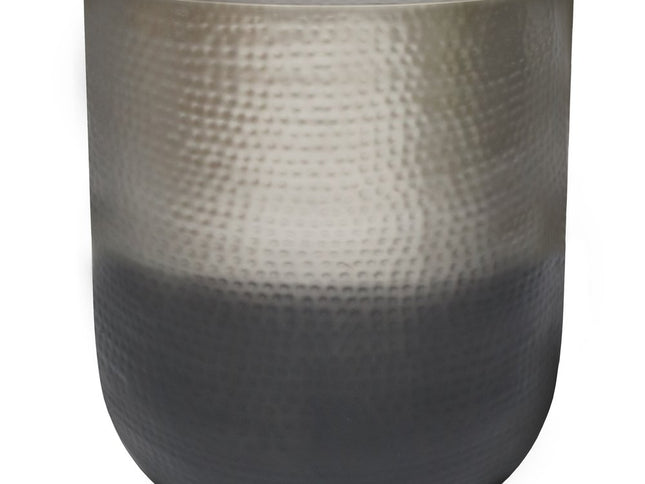 22" Silver Metal Round End Table