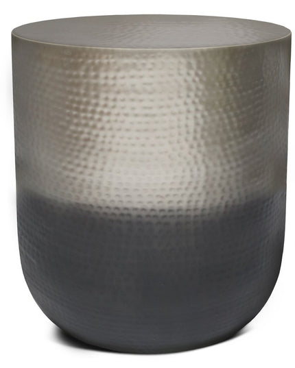 22" Silver Metal Round End Table