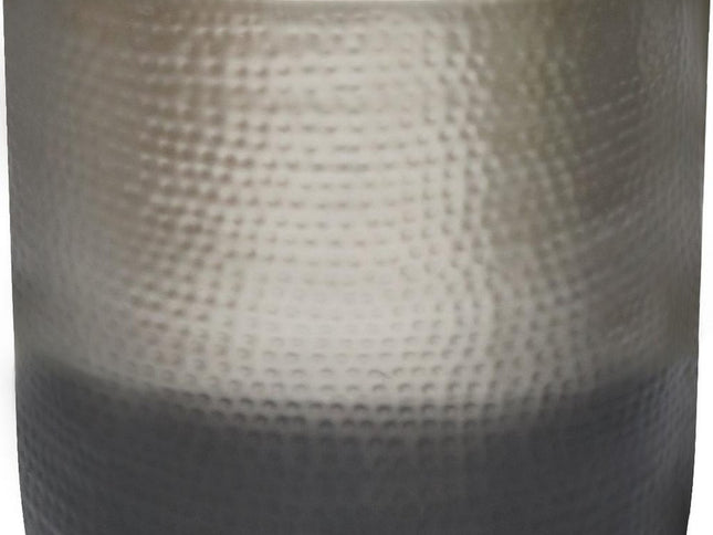 22" Silver Metal Round End Table