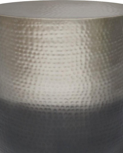 22" Silver Metal Round End Table