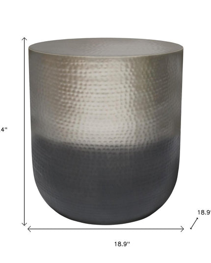 22" Silver Metal Round End Table