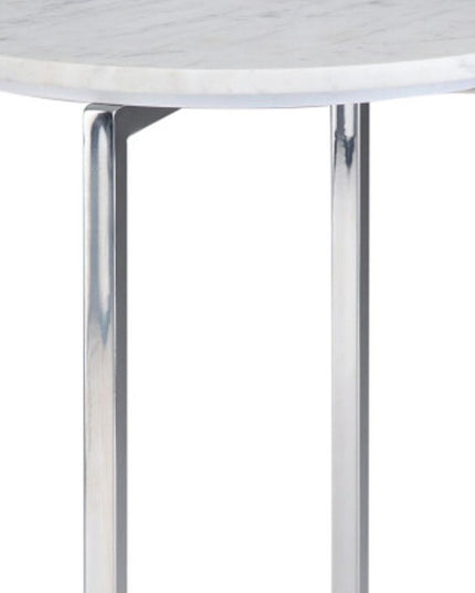 24" White Metal Round End Table And Trunk Storage