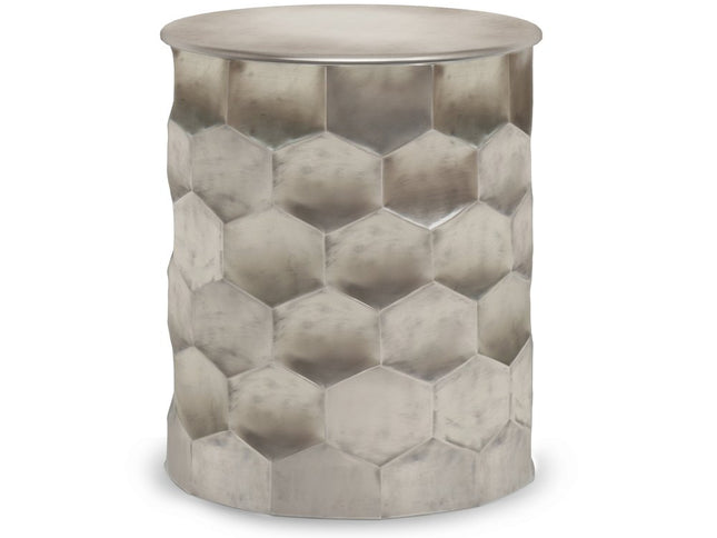 20" Silver Metal Round End Table