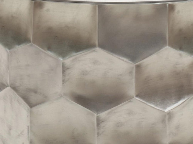 20" Silver Metal Round End Table