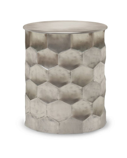 20" Silver Metal Round End Table