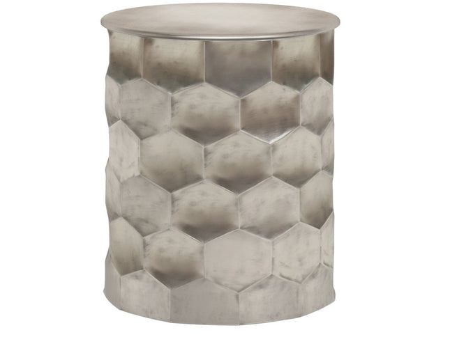 20" Silver Metal Round End Table