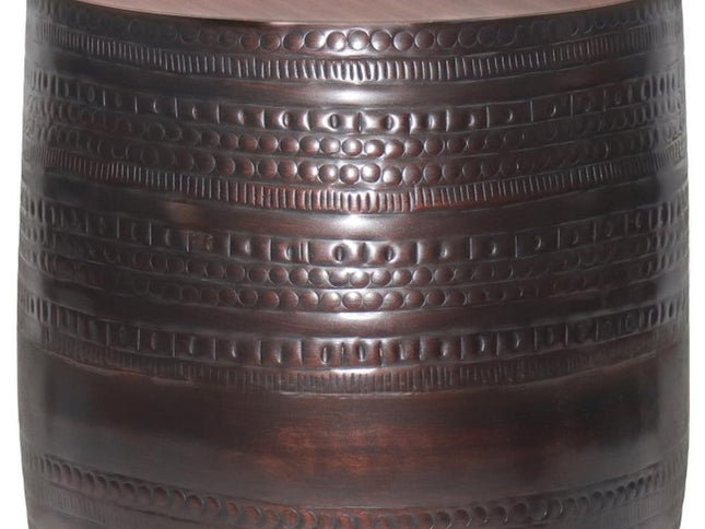20" Bronze Metal Round End Table