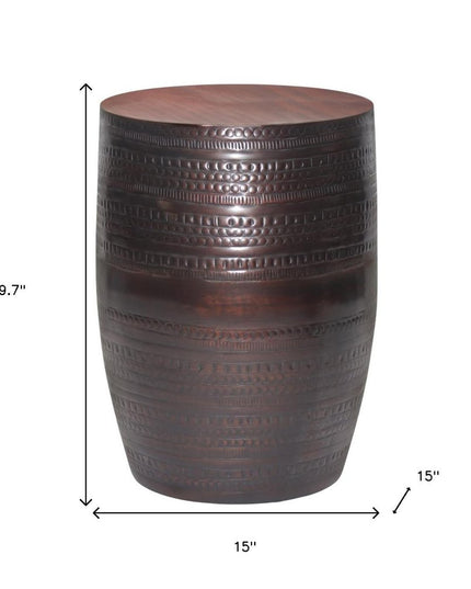 20" Bronze Metal Round End Table