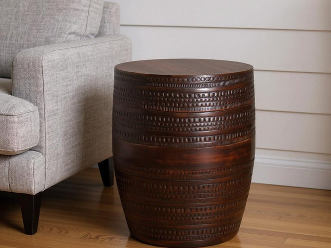 20" Bronze Metal Round End Table
