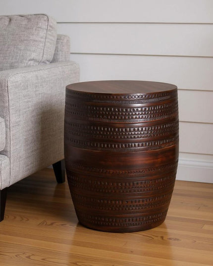 20" Bronze Metal Round End Table