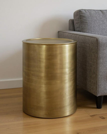 21" Gold Metal Round End Table