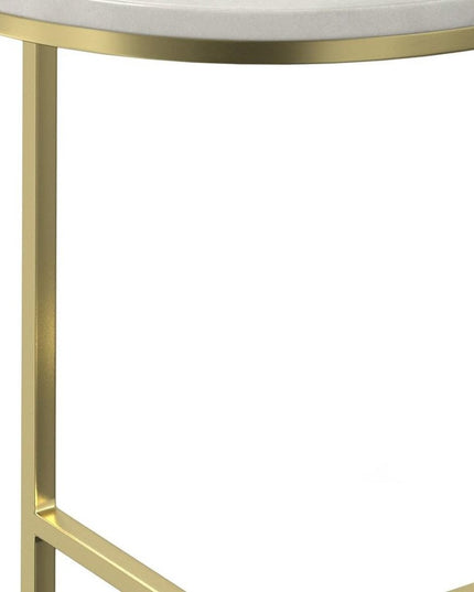 21" Gold Iron Round End Table And Trunk Storage