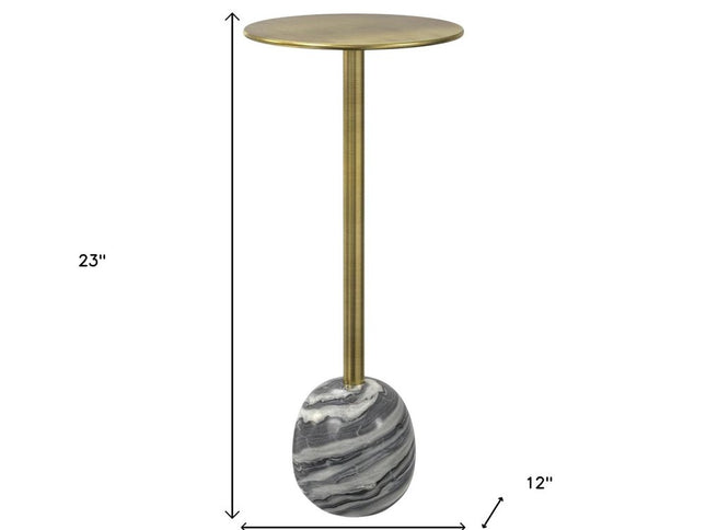 23" Gold Metal Round End Table