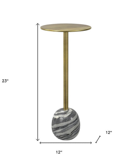 23" Gold Metal Round End Table