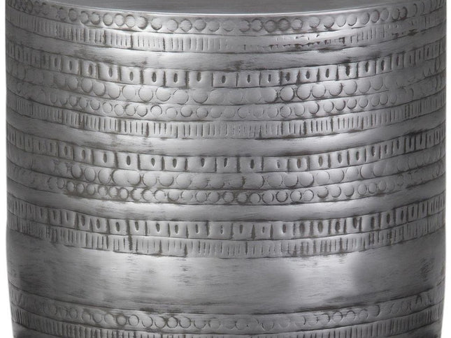 20" Silver Metal Round End Table