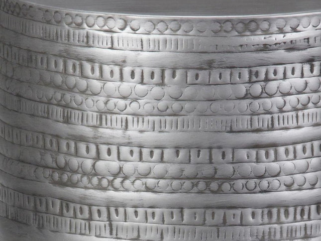 20" Silver Metal Round End Table