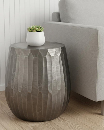 20" Graphite Aluminum Round End Table