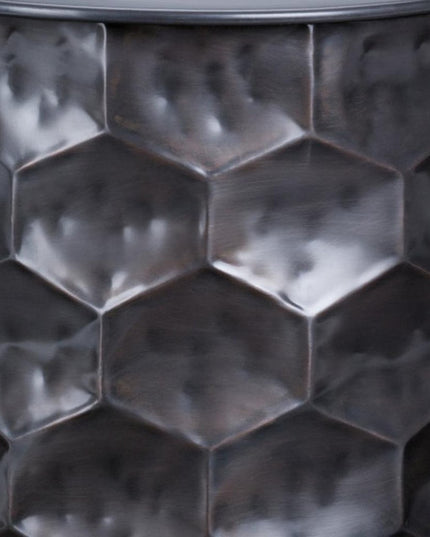 20" Antiqued Bronze Metal Round End Table