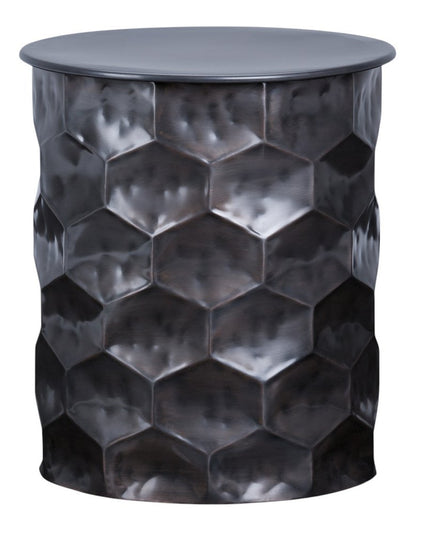 20" Antiqued Bronze Metal Round End Table