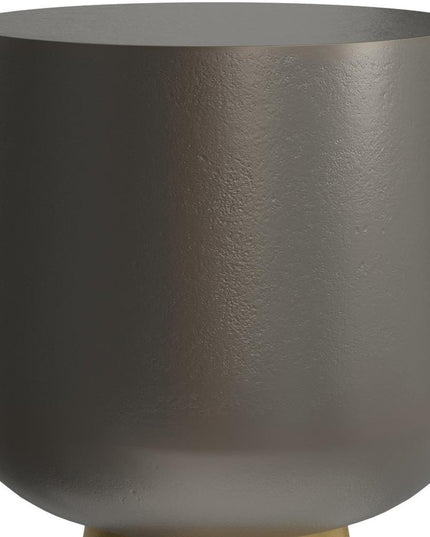 20" Antiqued Brass Aluminum Round End Table