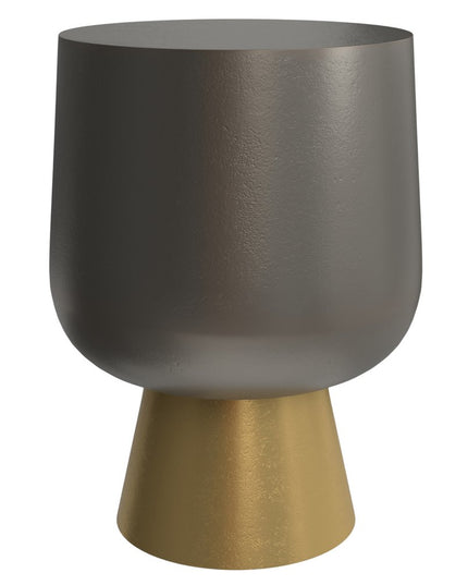 20" Antiqued Brass Aluminum Round End Table