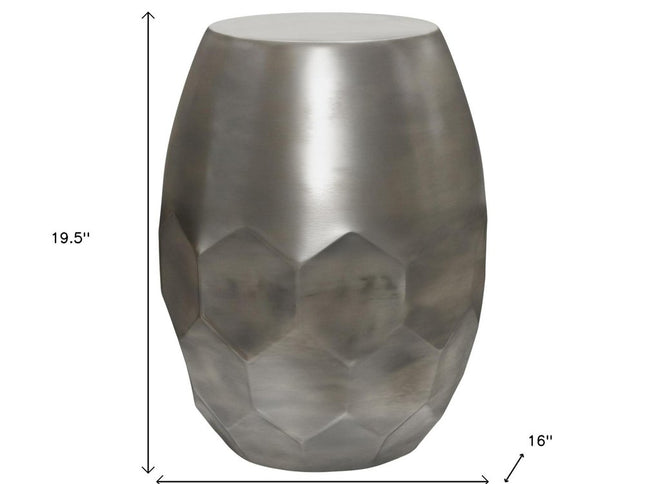 20" Silver Metal Round End Table