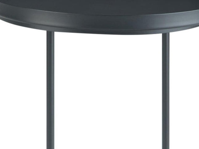 23" Black Metal Round End Table