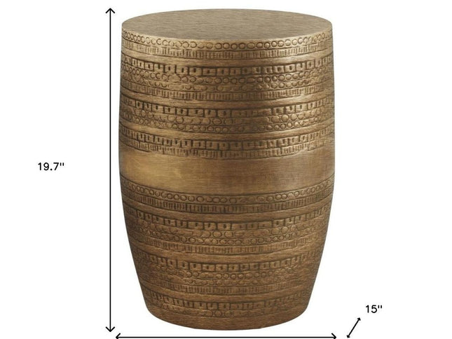 20" Gold Metal Round End Table