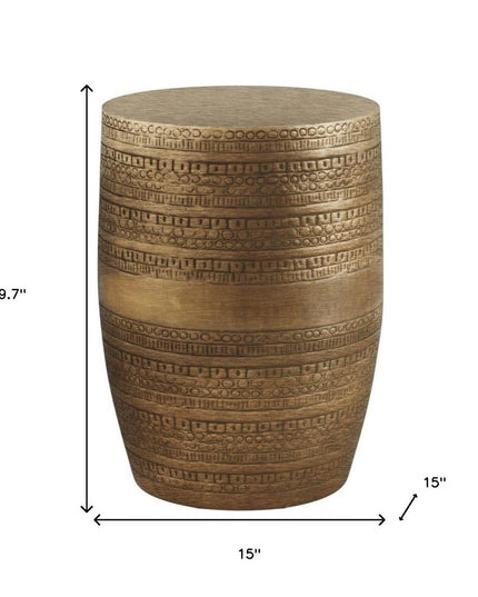 20" Gold Metal Round End Table