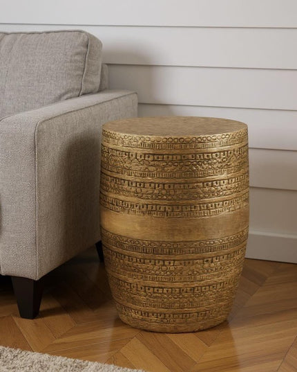 20" Gold Metal Round End Table