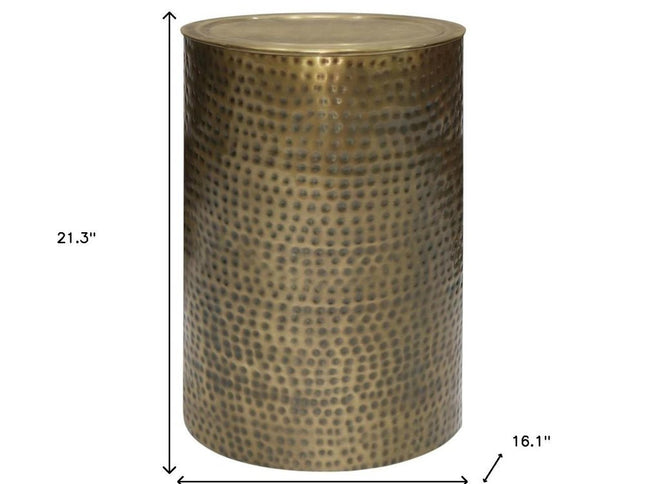 21" Gold Metal Round End Table