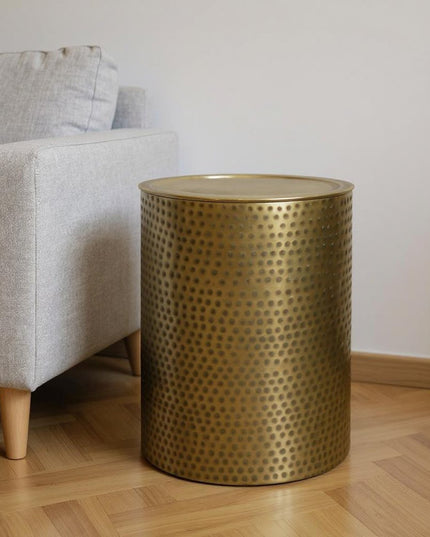 21" Gold Metal Round End Table