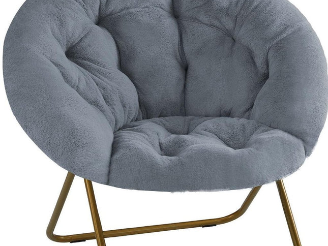 26" Brown Tufted Lounge Chair