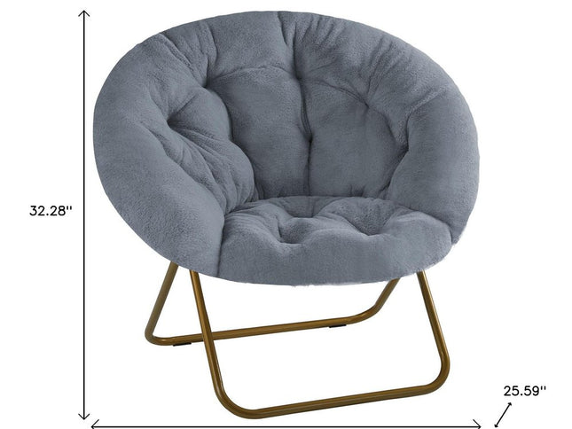 26" Brown Tufted Lounge Chair