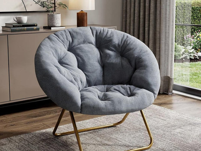 26" Brown Tufted Lounge Chair