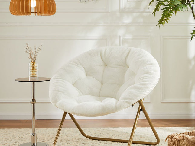 26" Brown Tufted Lounge Chair