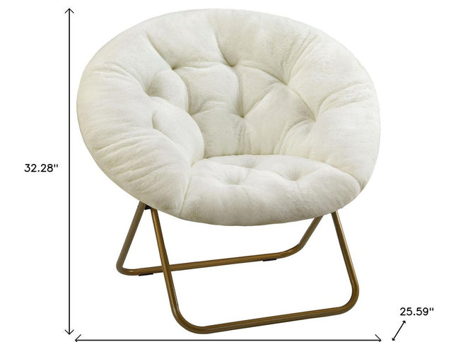 26" Brown Tufted Lounge Chair