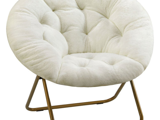 26" Brown Tufted Lounge Chair