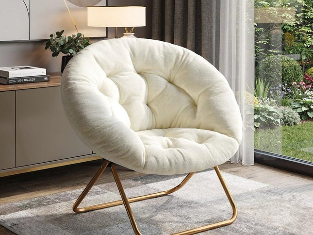 26" Brown Tufted Lounge Chair