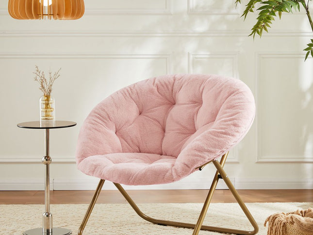 26" Brown Tufted Lounge Chair