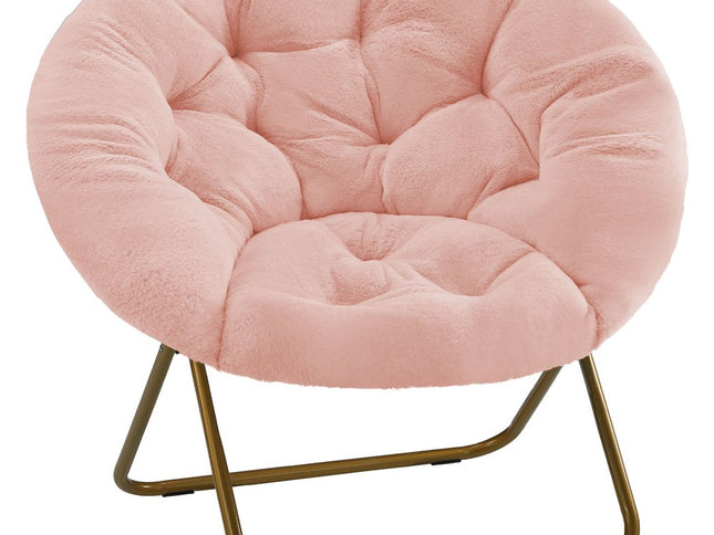 26" Brown Tufted Lounge Chair