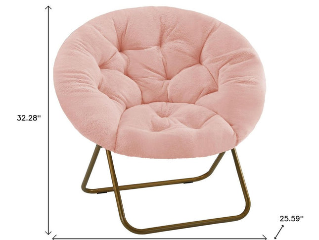 26" Brown Tufted Lounge Chair