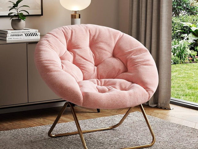 26" Brown Tufted Lounge Chair