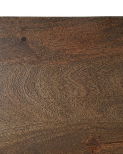 Seven Piece Brown Solid Wood Dining Set with Six Chairs